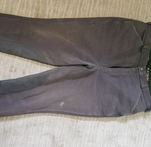 Front zip knee patch breeches